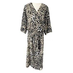 Smythe Cheetah Animal Print Drop Waist Kimono Wrap Dress – Size Small
